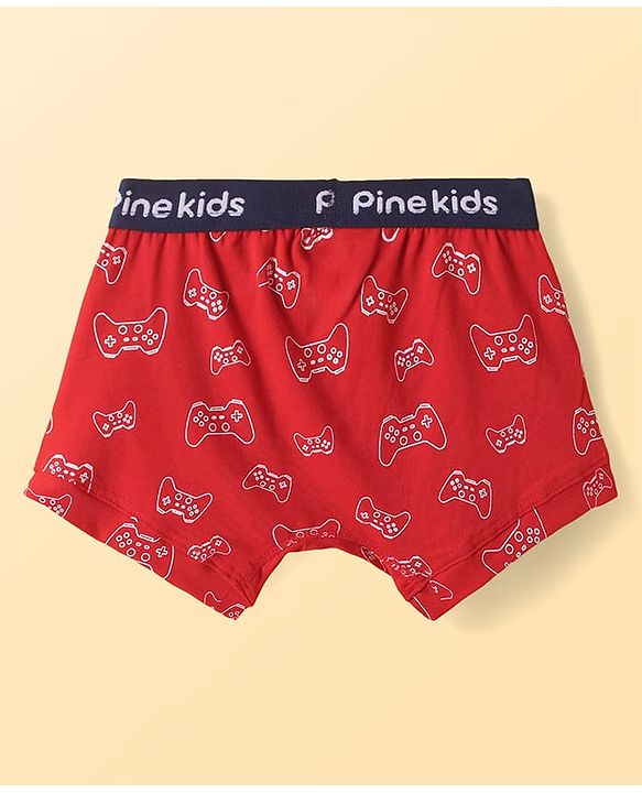 Pine Kids Cotton Knit Trunks with Gaming Console Print Pack of 3 (Color May Vary)