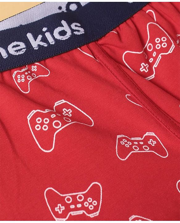 Pine Kids Cotton Knit Trunks with Gaming Console Print Pack of 3 (Color May Vary)
