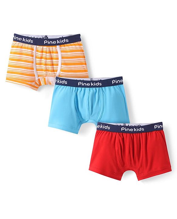 Pine Kids Cotton Knit Trunk with Stripes Pack of 3 (Color May Vary)