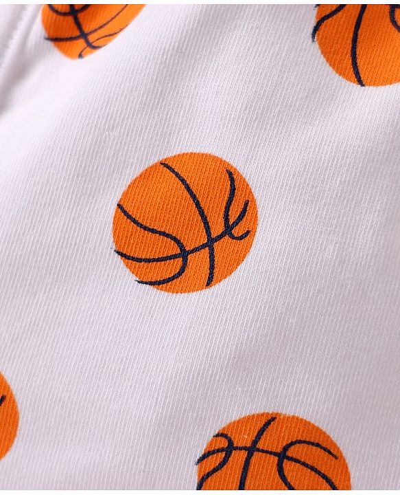 Pine Kids Cotton Elastane Knit Trunks With Basketball Print Pack Of 3 (Colour May Be Vary)
