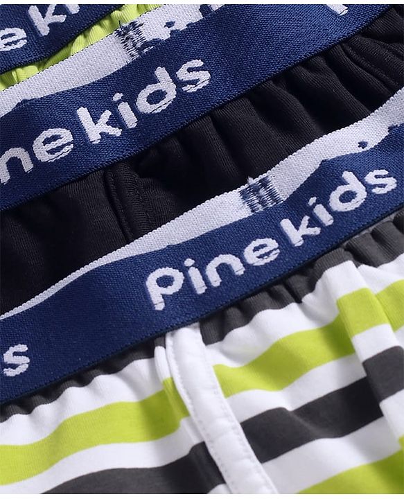 Pine Kids Cotton Knit Trunks With Stripes Pack Of 3 - Color May Vary