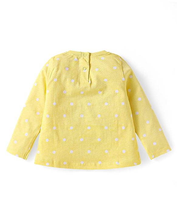 Babyhug Disney Single Jersey Knit Full Sleeves Night Suit with Minnie Mouse Graphics - Yellow