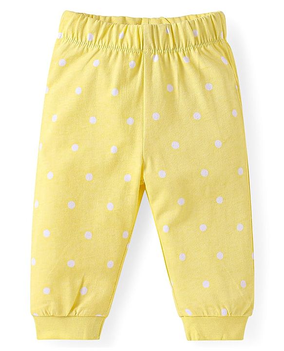 Babyhug Disney Single Jersey Knit Full Sleeves Night Suit with Minnie Mouse Graphics - Yellow
