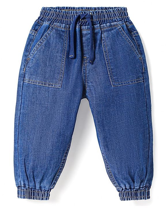 Babyhug Full Length Washed Denim Jeans - Blue