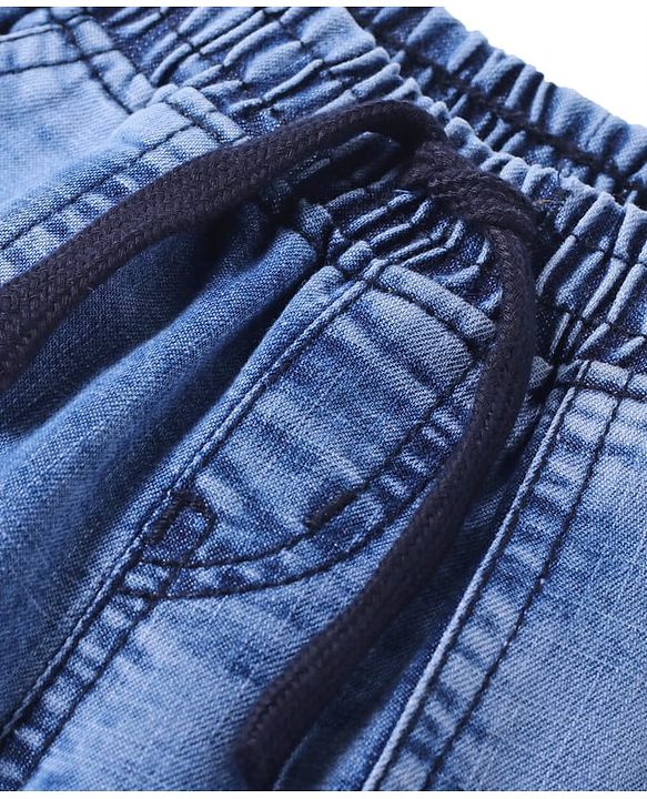 Babyhug Full Length Washed Denim Jeans - Light Blue