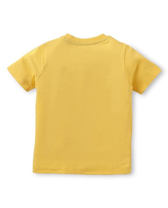 Babyhug Cotton Knit Half Sleeves T-Shirts With Animal Print Pack Of 3 - Yellow & Purple