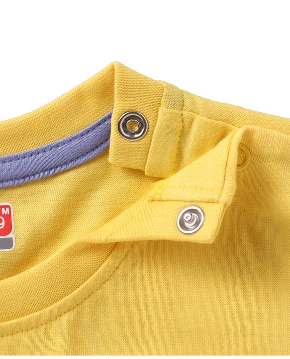 Babyhug Cotton Knit Half Sleeves T-Shirts With Animal Print Pack Of 3 - Yellow & Purple