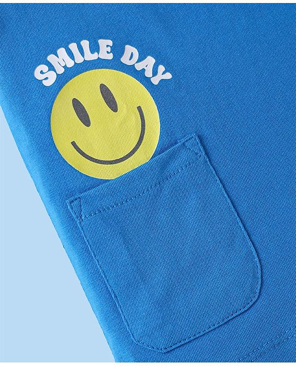 Babyhug 100% Cotton Knit Half Sleeves T-Shirts With Stripes Pack Of 3 - White & Blue
