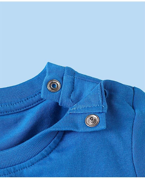 Babyhug 100% Cotton Knit Half Sleeves T-Shirts With Stripes Pack Of 3 - White & Blue