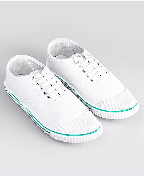 Pine Kids Solid Lace Up School Shoes - White