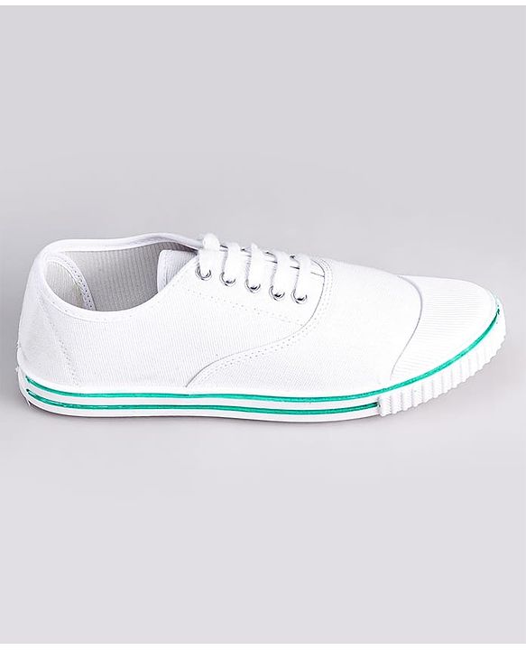 Pine Kids Solid Lace Up School Shoes - White