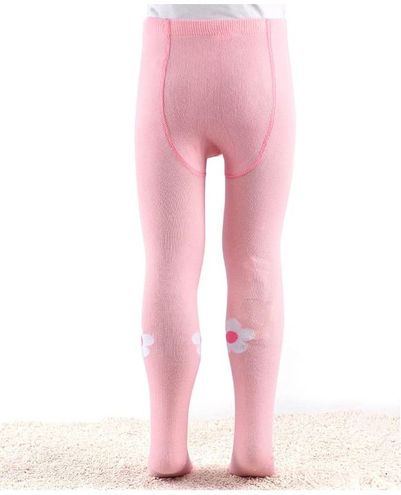 Cute Walk by Babyhug Knitted Antibacterial Footed Tights Floral Design - Pink