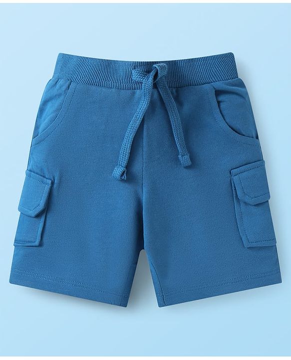 Babyhug Single Jersey Knit Half Sleeves Striped Shirts & Shorts Set - White & Blue