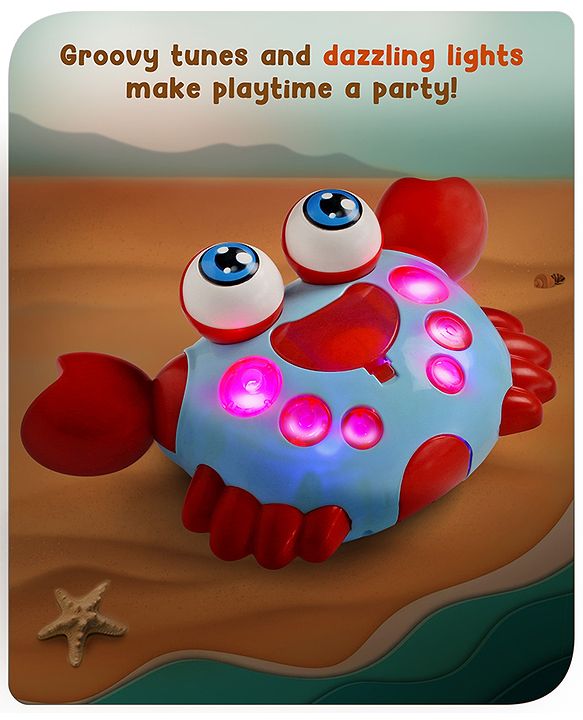 Babyhug Blue Crawling Crab Musical Toy with 3 Egg Release Function |Bump & Go| Interactive Early Learning Toy|3 Years+ Kids|Music & Lights|Hand Eye Co-ordination| Gifting Toy| BIS Certified