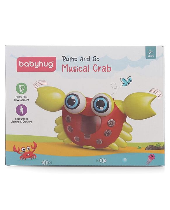 Babyhug Blue Crawling Crab Musical Toy with 3 Egg Release Function |Bump & Go| Interactive Early Learning Toy|3 Years+ Kids|Music & Lights|Hand Eye Co-ordination| Gifting Toy| BIS Certified