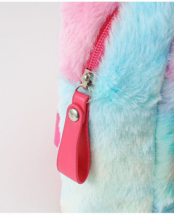 Babyhug Fashion Backpacks With Kitty Detailing - Light Blue & Pink