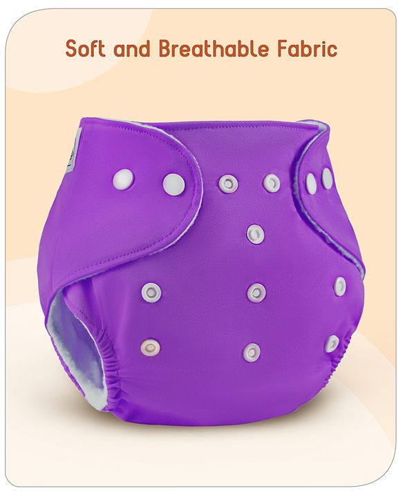 Babyhug  Free Size Reusable Cloth Diaper with Inserts Pack of 3 - Multicolour