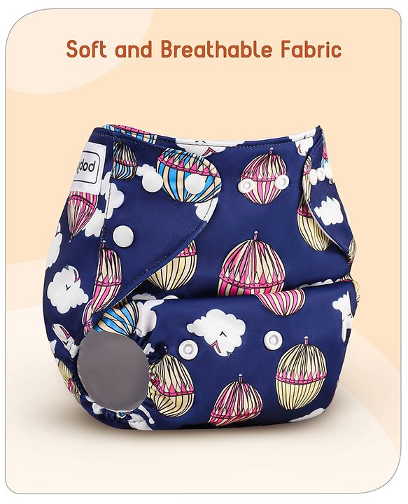 Babyhug Printed Free Size Reusable Cloth Diaper Without Insert ( Shell Only ) Pack of 5 - Multicolour