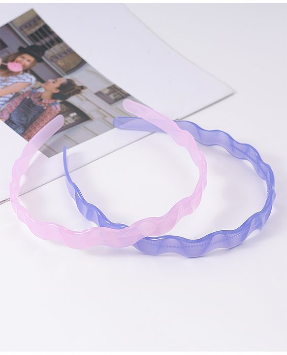 Pine Kids Solid Color Hair Bands Pack of 2 - Lilac & Pink