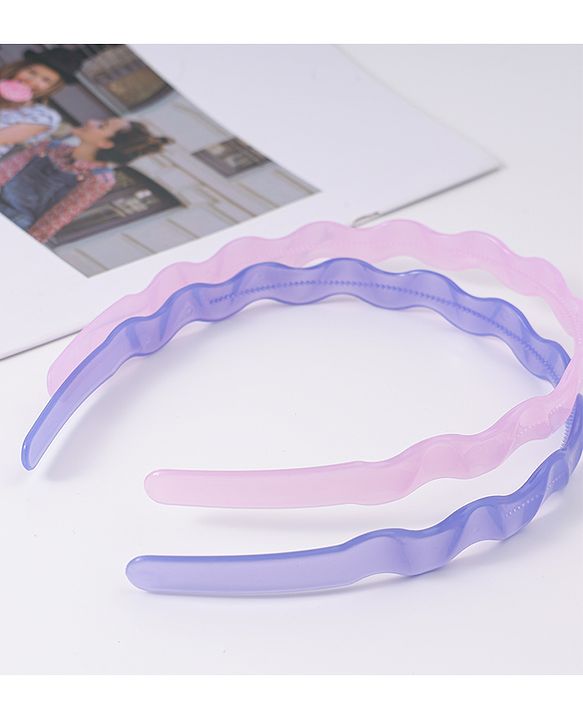 Pine Kids Solid Color Hair Bands Pack of 2 - Lilac & Pink