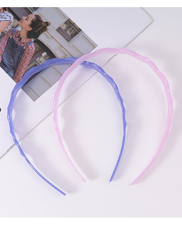 Pine Kids Solid Color Hair Bands Pack of 2 - Lilac & Pink