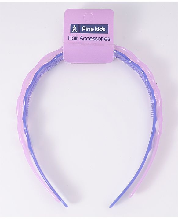 Pine Kids Solid Color Hair Bands Pack of 2 - Lilac & Pink