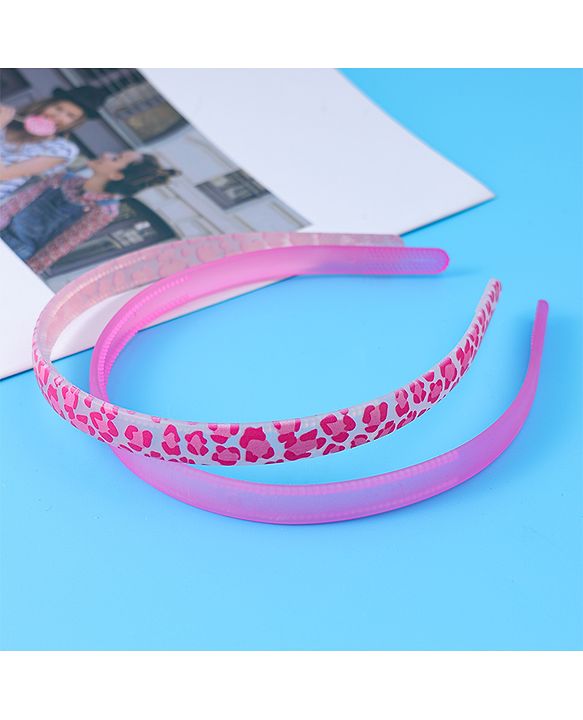 Pine Kids Printed Hair Bands  Free Size Pack of 2 - Fuchsia