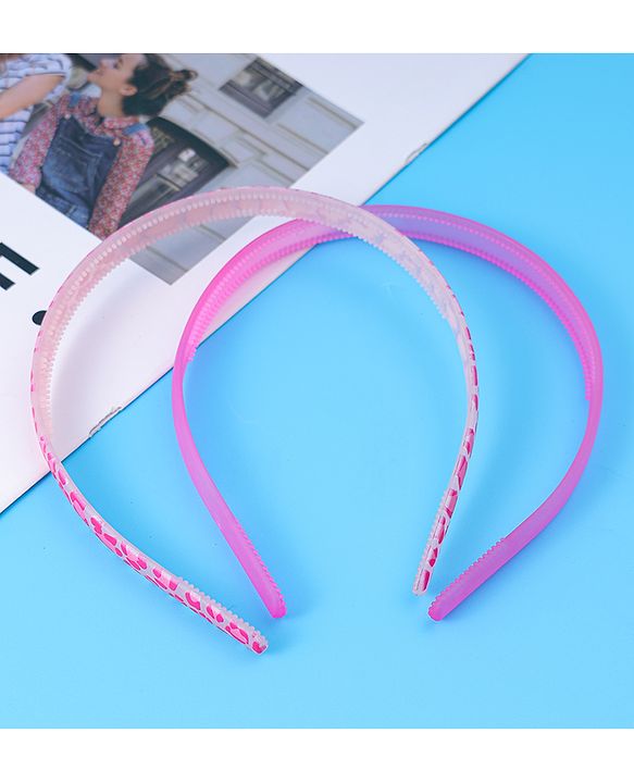 Pine Kids Printed Hair Bands  Free Size Pack of 2 - Fuchsia