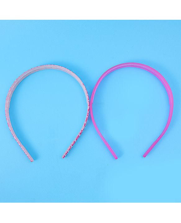 Pine Kids Printed Hair Bands  Free Size Pack of 2 - Fuchsia