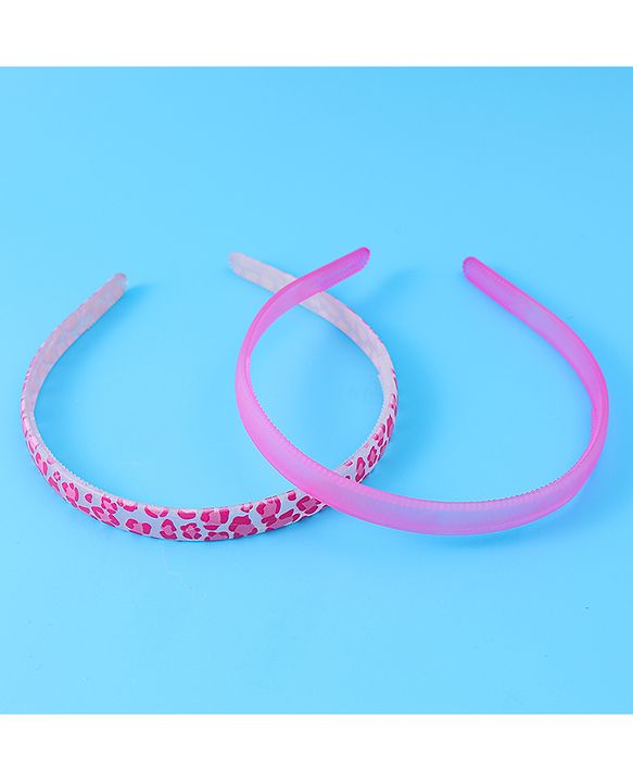 Pine Kids Printed Hair Bands  Free Size Pack of 2 - Fuchsia