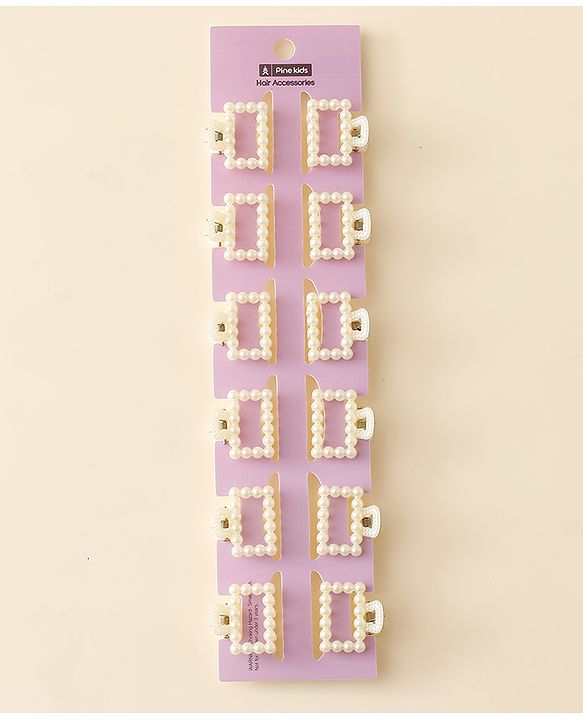 Pine Kids Hair Clips Pack of 12 - Off White