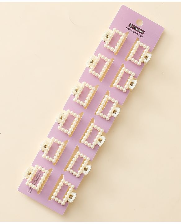 Pine Kids Hair Clips Pack of 12 - Off White