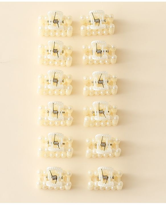 Pine Kids Hair Clips Pack of 12 - Off White