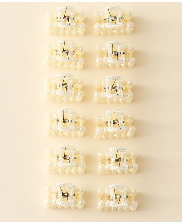Pine Kids Hair Clips Pack of 12 - Off White