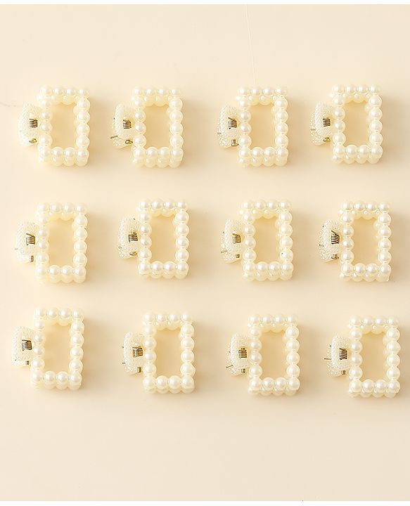Pine Kids Hair Clips Pack of 12 - Off White