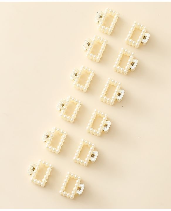 Pine Kids Hair Clips Pack of 12 - Off White