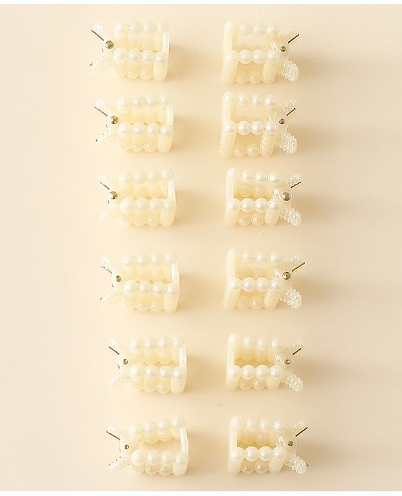 Pine Kids Hair Clips Pack of 12 - Off White
