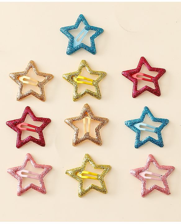 Babyhug Star Shaped Snap Clips Pack of 5 - Multicolor