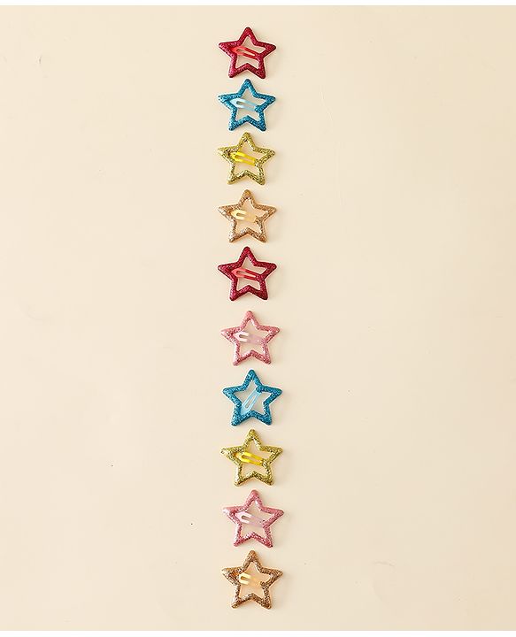 Babyhug Star Shaped Snap Clips Pack of 5 - Multicolor