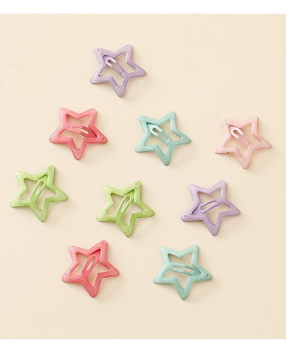 Babyhug Star Shaped Snap Clips Pack of 10 - Multicolor