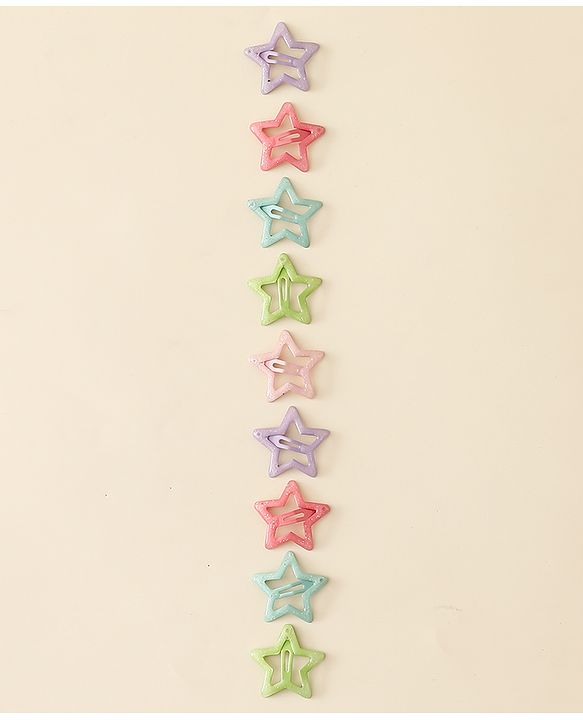 Babyhug Star Shaped Snap Clips Pack of 10 - Multicolor