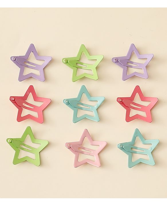 Babyhug Star Shaped Snap Clips Pack of 10 - Multicolor