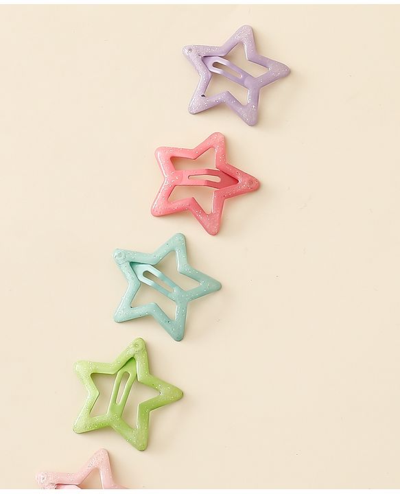 Babyhug Star Shaped Snap Clips Pack of 10 - Multicolor