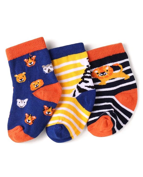 Cute Walk by Babyhug Anti Bacterial Ankle Length Socks Football Design Pack of 7 - Multicolour main image 1