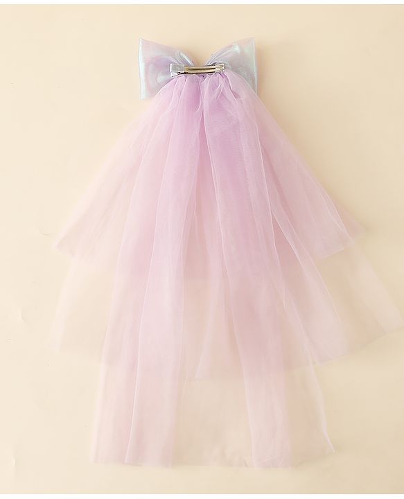 Babyhug Clip with Bow Applique & Veil - Purple