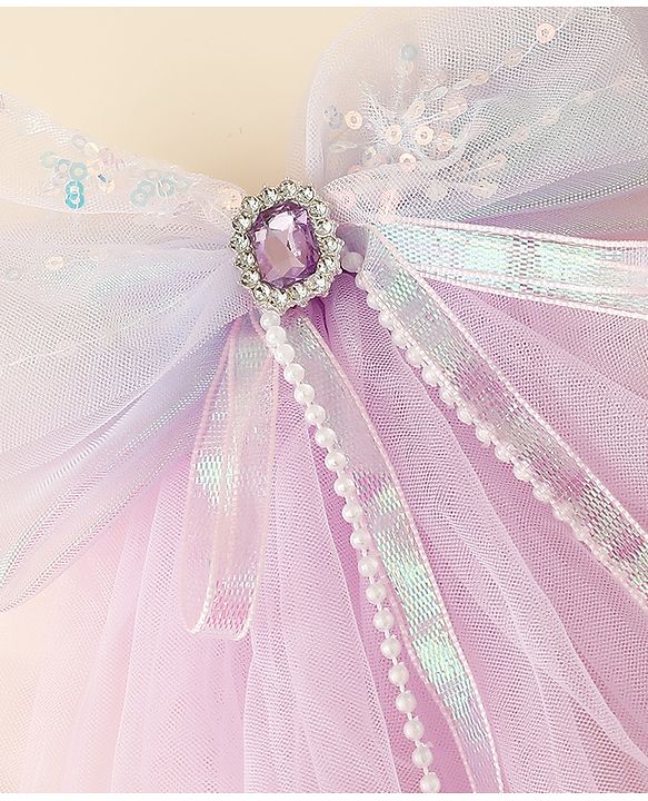 Babyhug Clip with Bow Applique & Veil - Purple