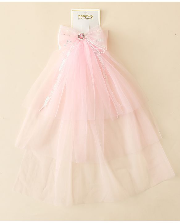 Babyhug Clip with Bow Applique & Veil - Purple