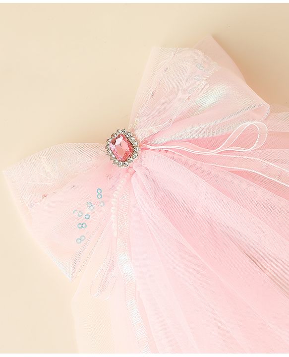 Babyhug Clip with Bow Applique & Veil - Purple