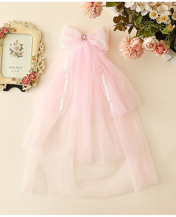 Babyhug Clip with Bow Applique & Veil - Purple