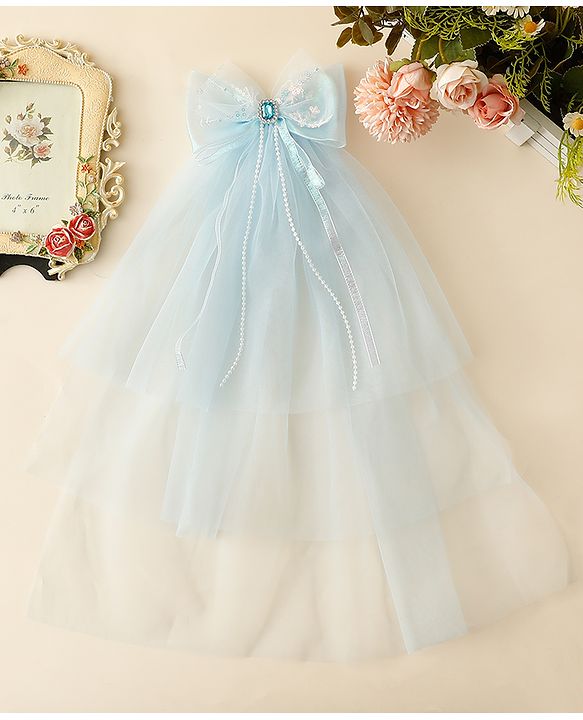 Babyhug Clip with Bow Applique & Veil - Purple